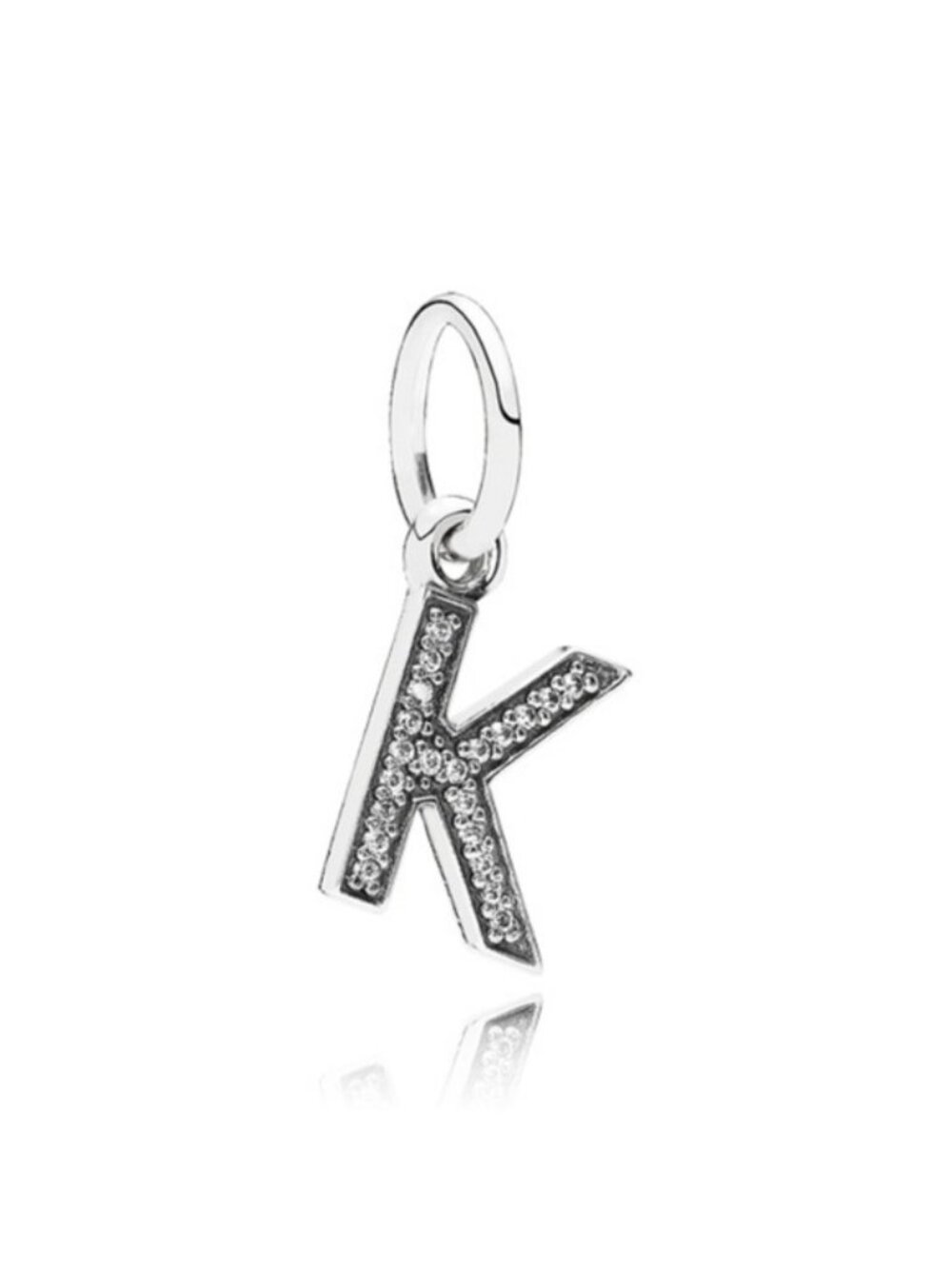 Pandora Sterling Silver Alphabet Letter K Dangle with Clear Zirconia - 791323cz